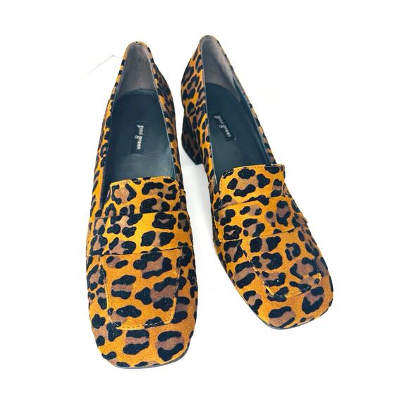 Paul Green Winona Leather Loafer Pump Leopard Velvet Sisal size UK 7/ US 9.5 - Picture 5 of 10
